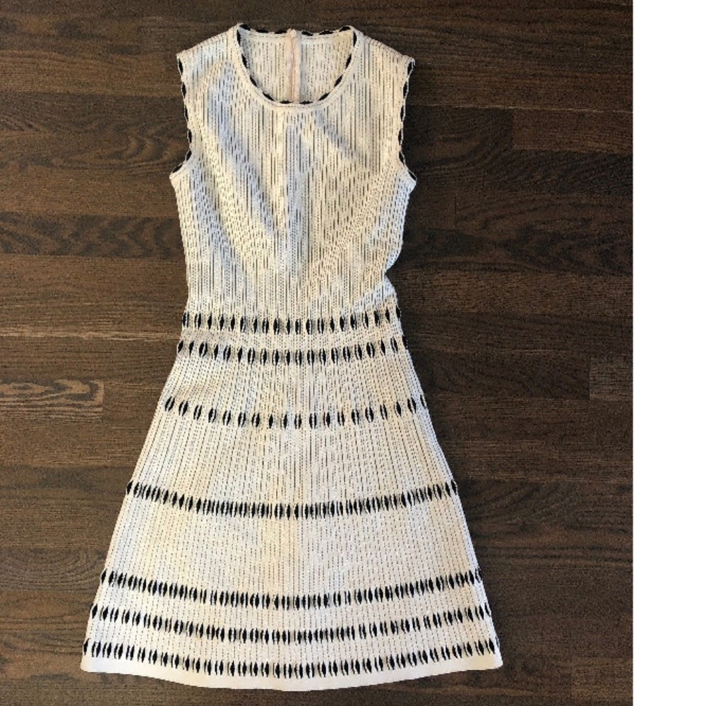 ALAIA Openworks Striped A-Line Dress 38 6